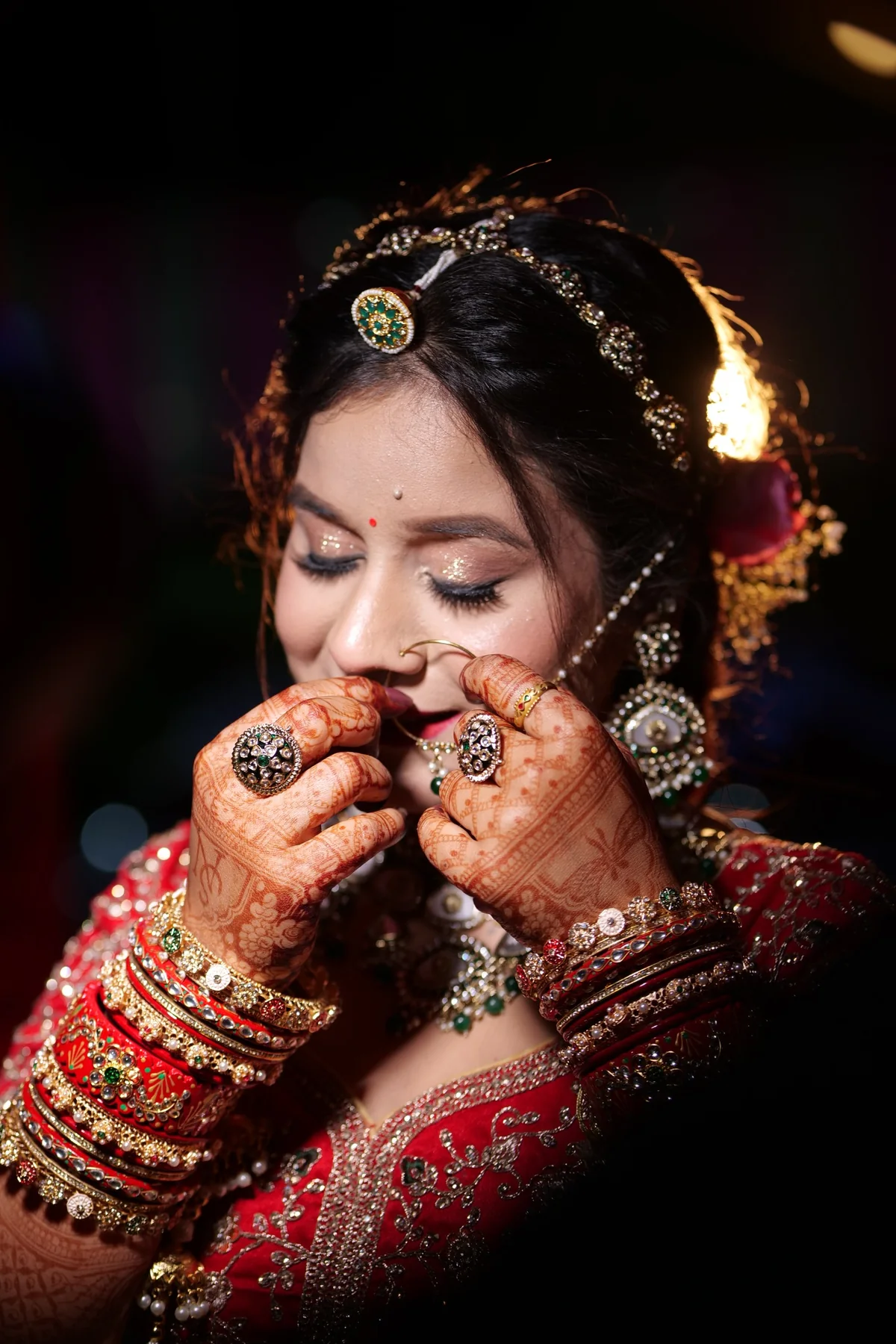 Indian bridal jewellery portrait by Chitransh Color Lab & Studio Rajasthan